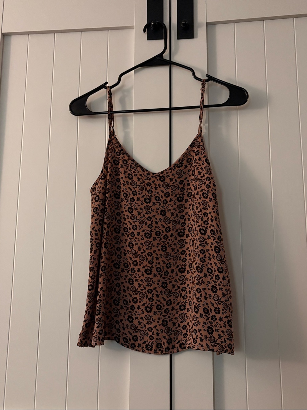 Forever 21 Brown and Black Floral Spaghetti Strap Cami